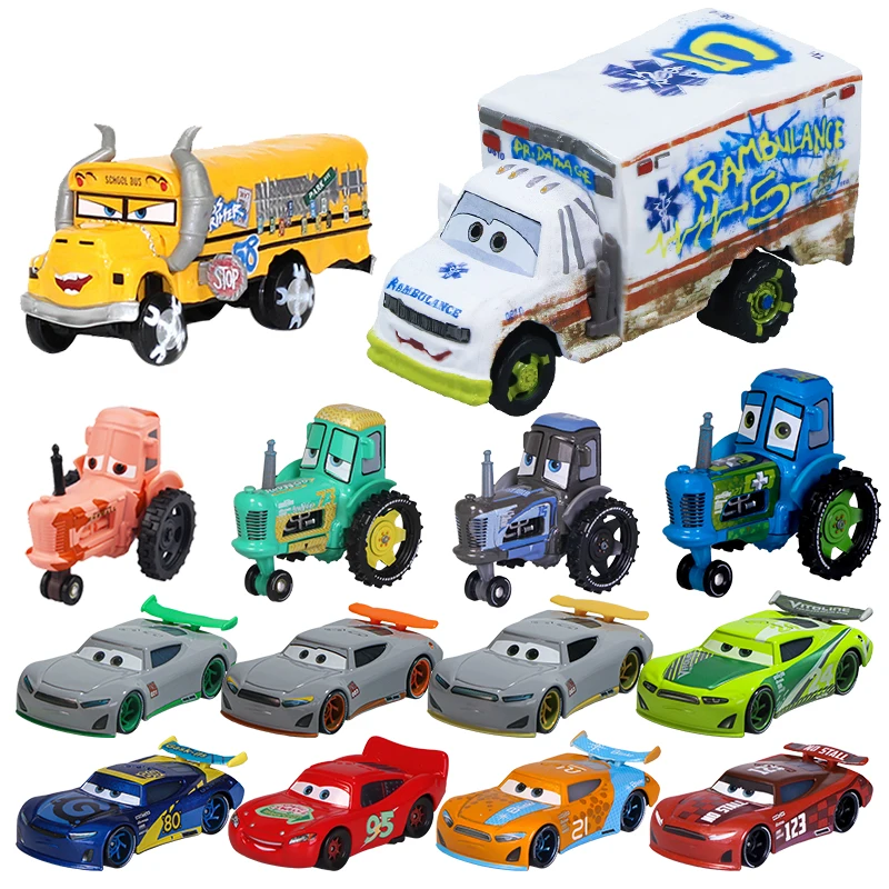 Disney Pixar Cars 2 3 Metal Diecast Vehicle Lightning McQueen Mater Jackson Storm Miss Fritter Car Toy Kid Toys Christmas Gifts