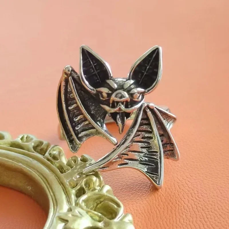 Fashion Punk Animal Bat Open Ring Men Women Accessories Personalized Gothic Party Jewelry Gifts