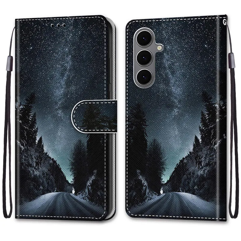 Etui z klapką z motywem kwiatowym do Samsung Galaxy S25 FE S25E Edge S 25 Ultra Plus 5G, skórzane etui portfelowe z funkcją podstawki, okładka książkowa, torba. — zdjęcie produktu 3