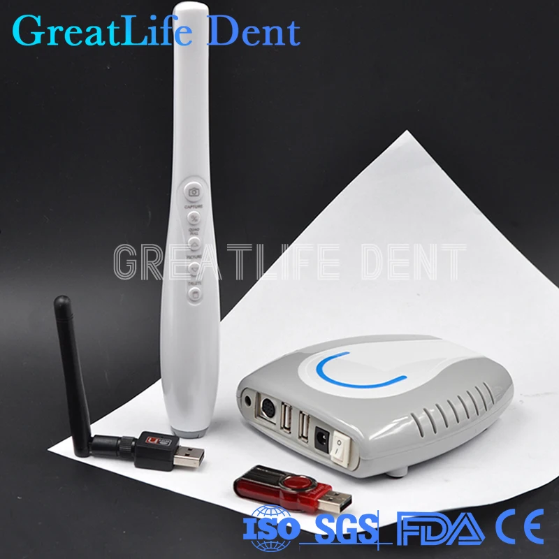 GreatLife Dent Dental Intraoral Camera Wireless 5.0 Mega Pixels HD WiFi 6 LED Endoscope Dentist Equipment Detector