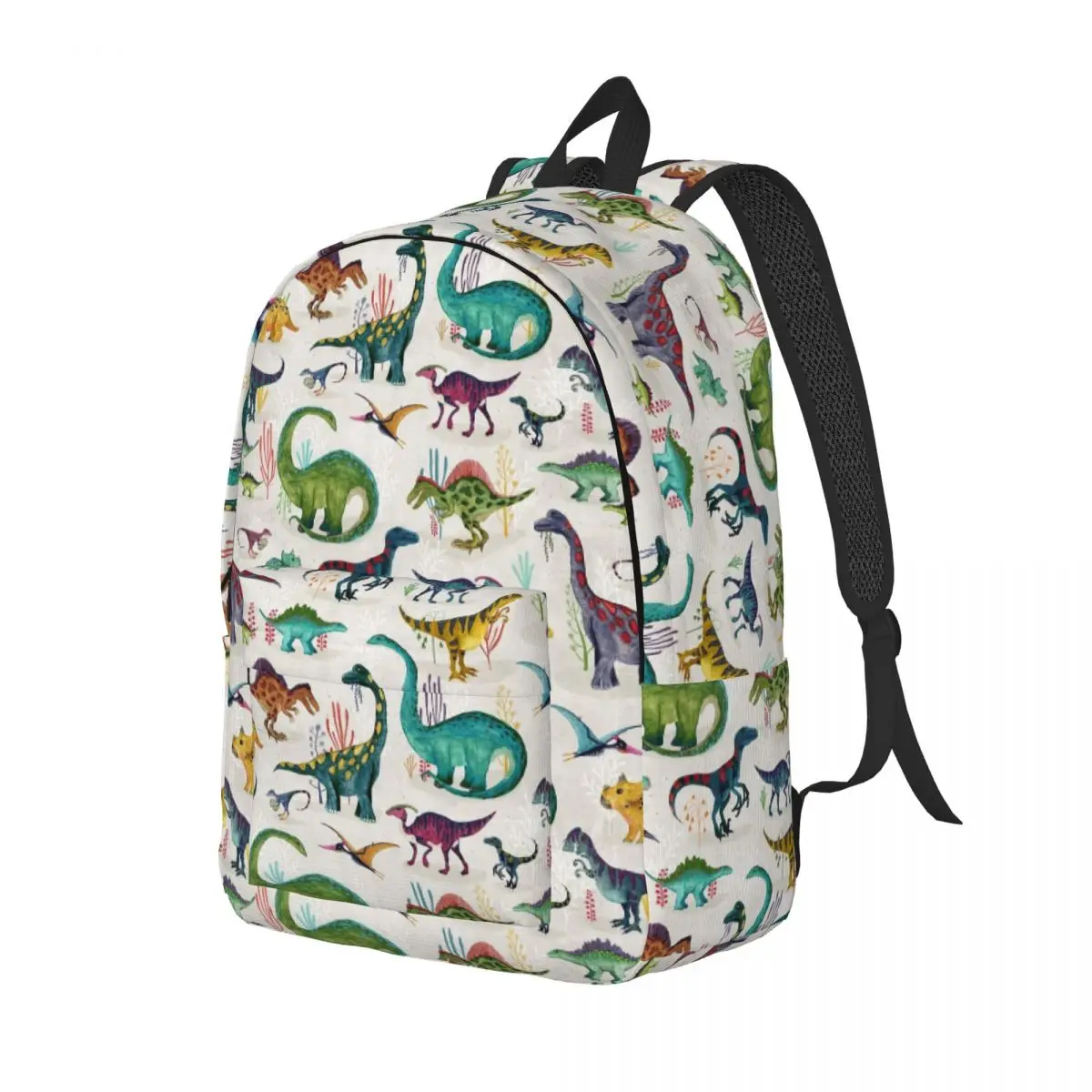 Jasne dinozaury klasyczny plecak wytrzymałe wysokiej do szkoły pracy Dino kolorowe zjadacze Daypack dla mężczyzn kobiet torby płócienne w college\'u