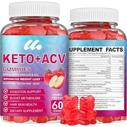 Keto ACV gummies - Organic KETO apple cider vinegar gummies dietary supplements - Folic acid, vitamins B12 and B6, beetroot