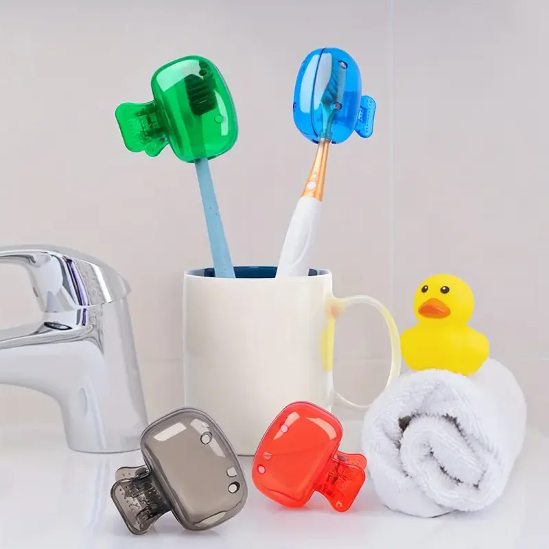 4PCS Toothbrush Storage Clip Travel Essential Toothbrush Protective Cover Portable Toothbrush Case