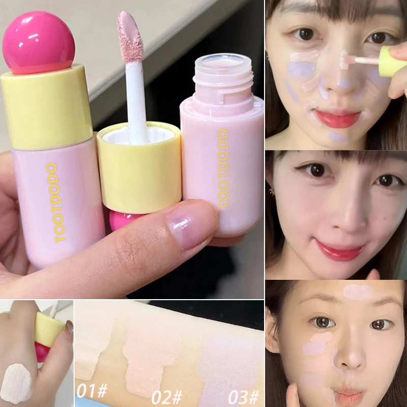 ミルクホワイトコンシーラー抗セルネスメイクアップペン明るく高カバレッジピンクパープル液体ノーズシャドウ顔輪郭コンシーラースティック