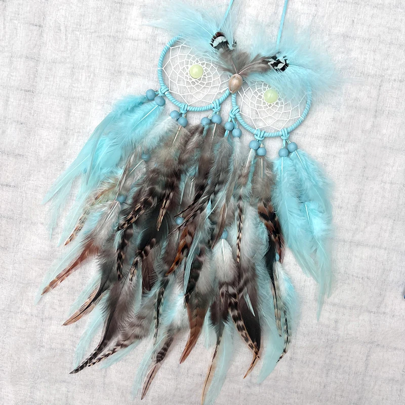 Dream Catcher Hand-woven Feathers Wind Chime Creative Living Room Hanging Ornaments Wall Pendant Festival Gifts Home Decorations