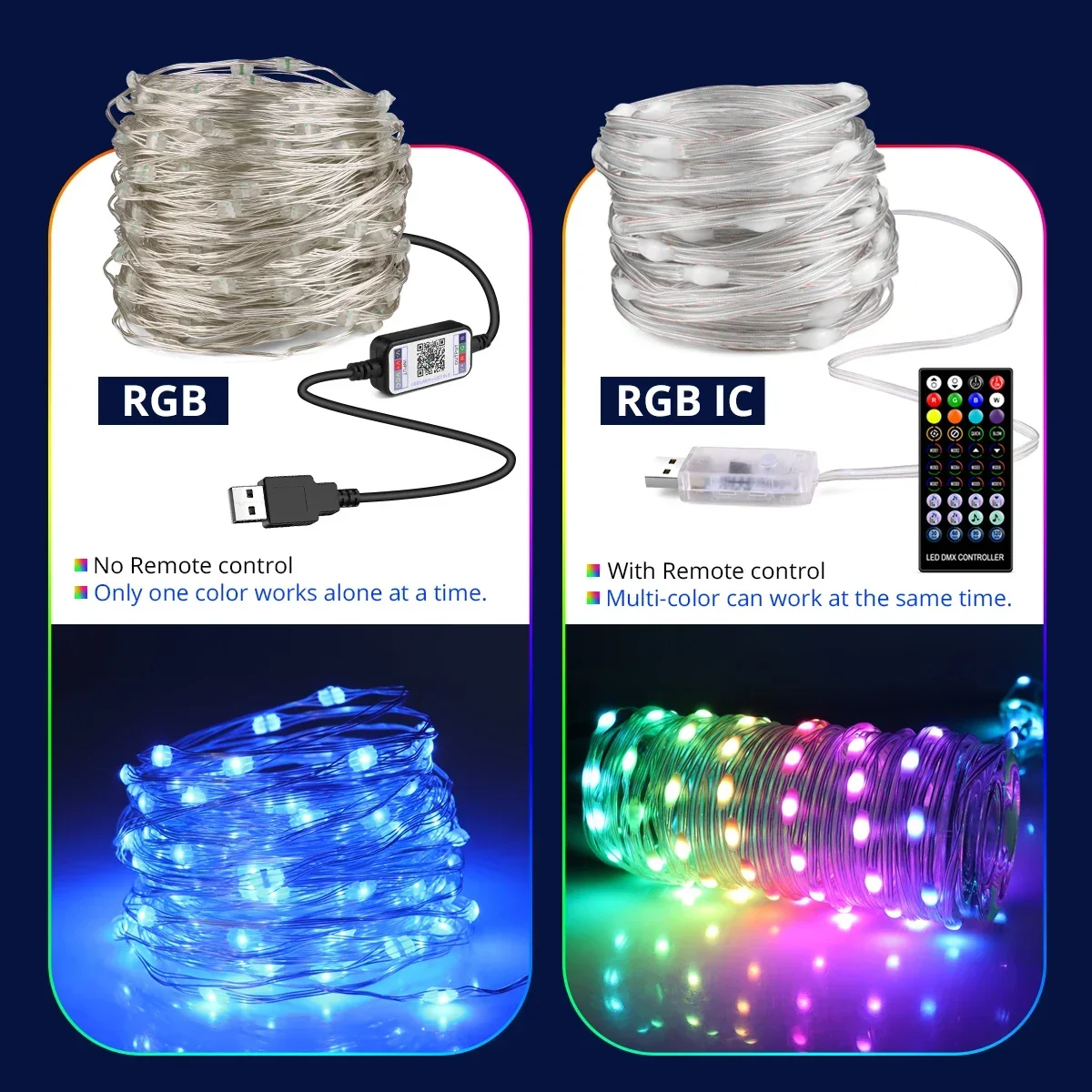 USB LED String Light Smart Garland Bluetooth Control RGB Lamp Waterproof Fairy Light Outside Garden Wedding Christmas Tree Decor
