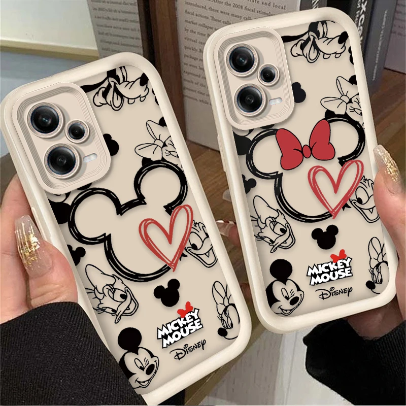 Disney Mickey Minnie Mouse Phone Case For Xiaomi Redmi Note 13 12 11 Pro Plus 12S 11S 10S 10 9 9S 8 12C 13C Silicone Cases Funda