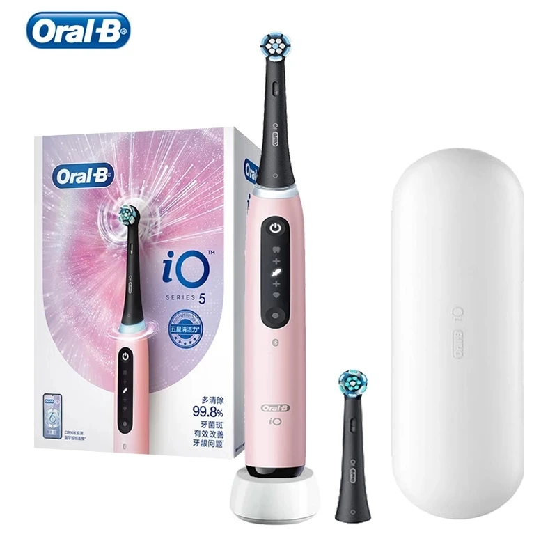 Oral-B iO 5 Electric Toothbrush Smart Bluetooth Rechargeable Teeth Whitening Tooth Brush 5 Modes for Adult Deep Clean Gum Care