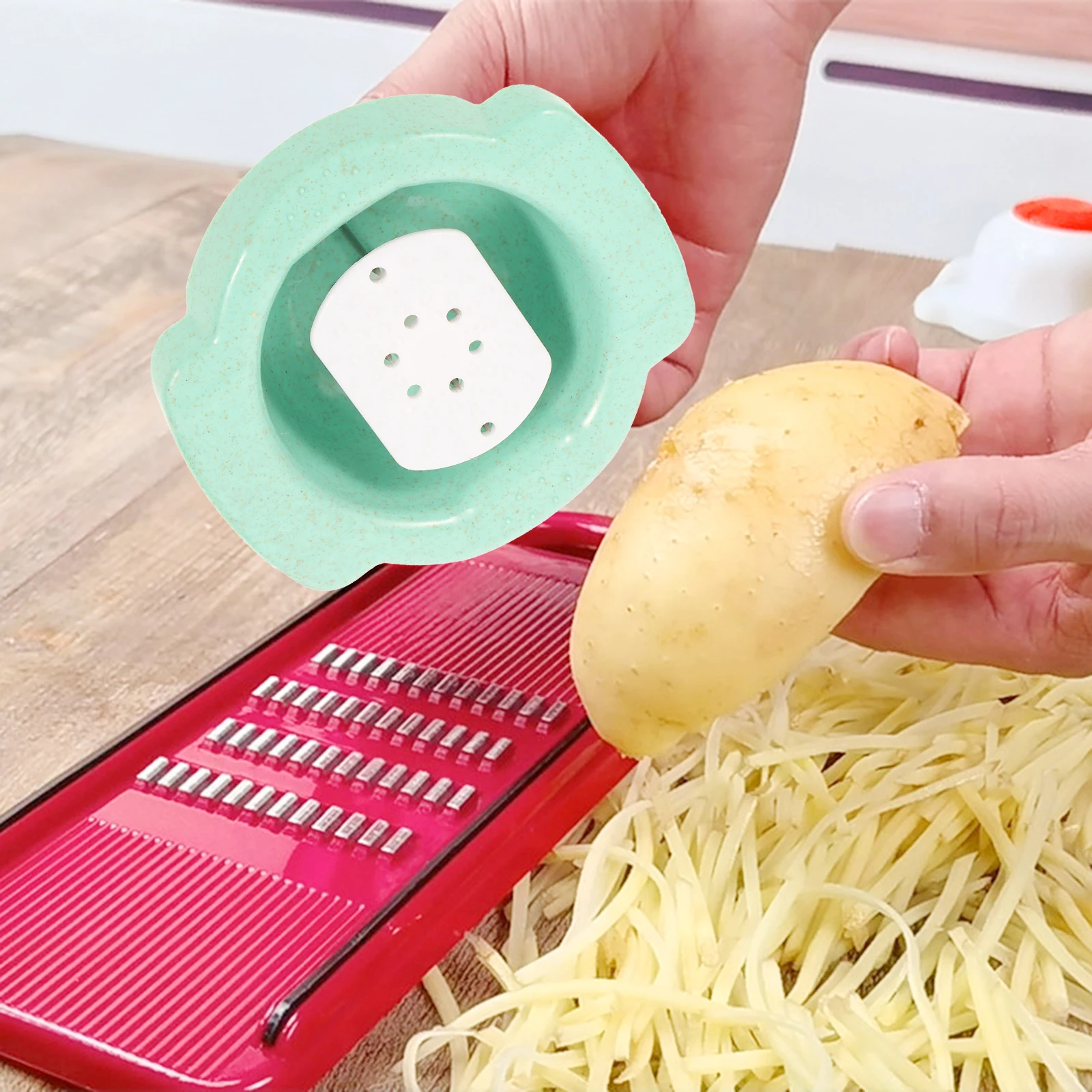 

2pcs Professional Slicer Holder Wear-Resistant Grater Finger Protector For Cutting Vegetables Non-Slip Kitchen Tool Guard