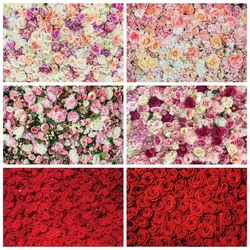 Pink Floral Flower Backdrop for Photography Flower Wall Wedding Bridal Shower Marriage Ceremony Photo Background Portrait Props