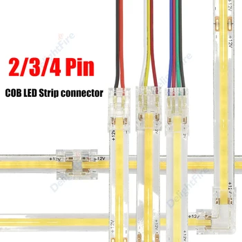 2pin COB konektörü 5mm 8mm 10mm LED konnektörler sabit klipler LED şerit terminali uzatma kablosu için 2835 5050 SMD COB LED ışıkları