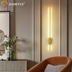 Modern long led wall lamp golden home decoration bedroom living room surface mounted sofa background wall lamp interior