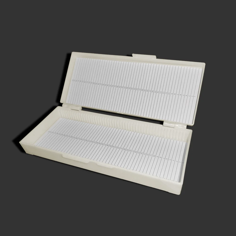 50/100Slots Microscope Slide Storage Box With Secure Lid For Lab Specimen Organization Laboratory Equipment