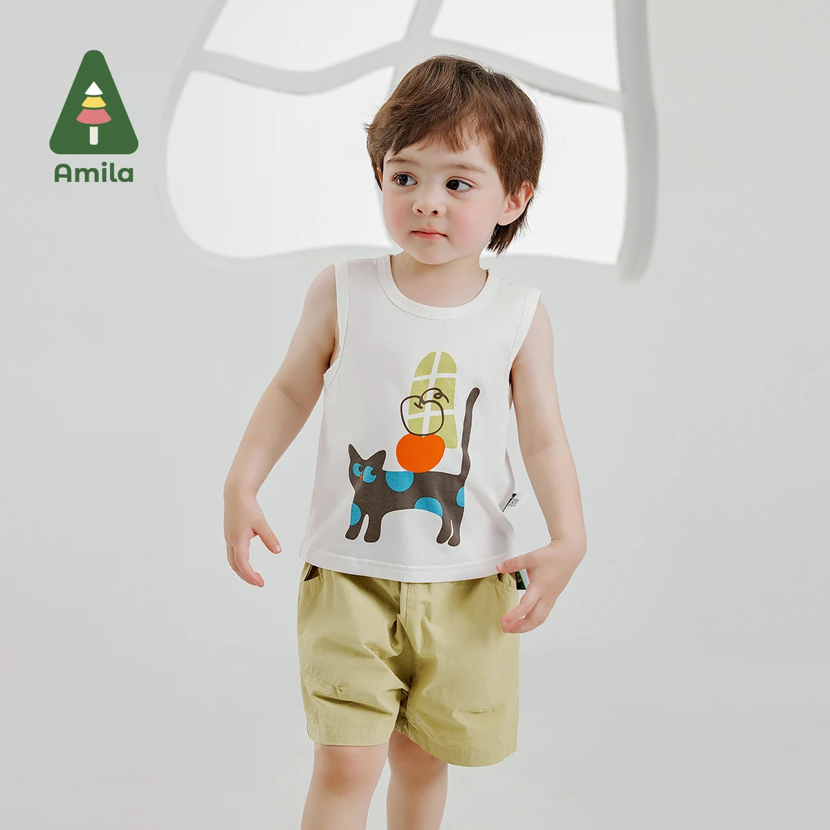 Amila-conjunto deportivo de 2 piezas para niño y niña, camiseta sin mangas y pantalones cortos, ropa cómoda para fútbol, novedad de verano 2024