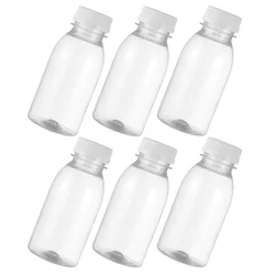 6 Pcs Juice Press Milk Bottle Small Bottles with Lids Mini Plastic Little Reusable Child Baby