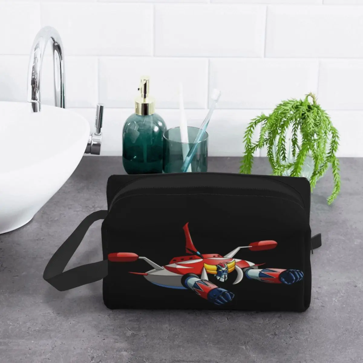 Custom UFO Goldorak Grendizer Robot Travel Cosmetic Bag for Anime Manga Makeup Toiletry Organizer Lady Beauty Storage Dopp Kit