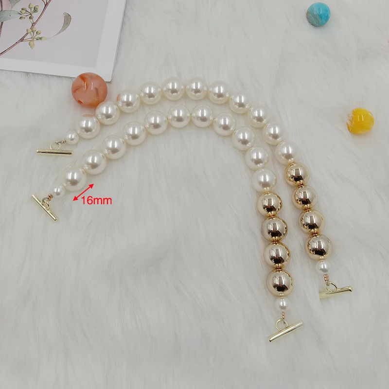 Imitation Pearls Bag Chain For Handbag Short Beaded Chain Handbags Handles Women\'S Purse Belt Diy Replacement Bag Accessories