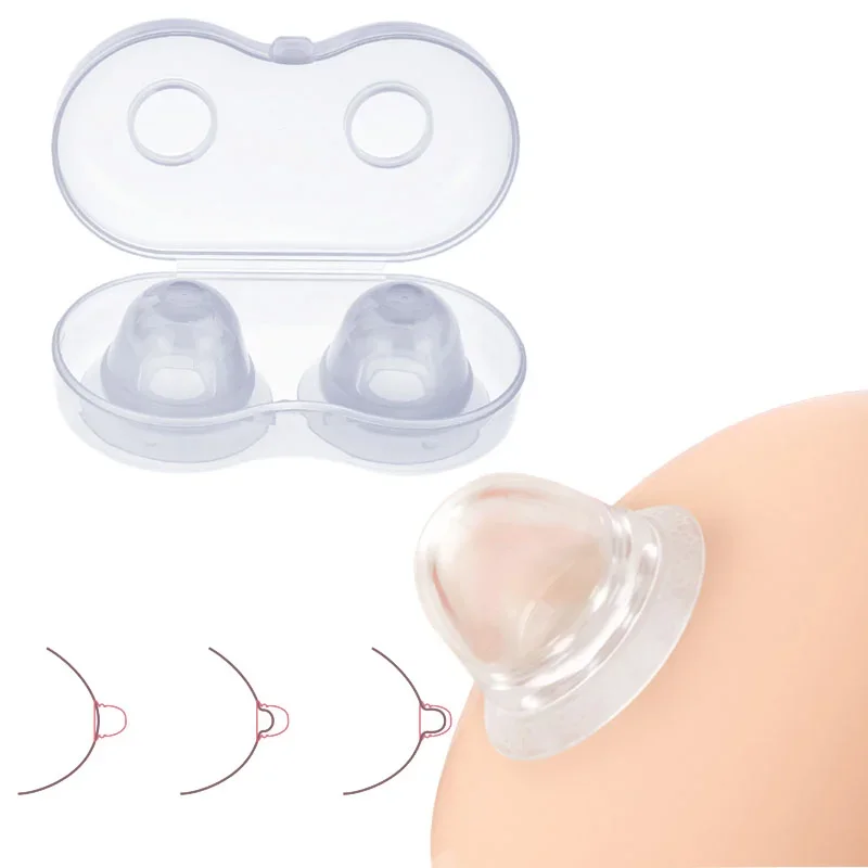 Silicone Mamilo Correção Niplette, Escudo liso, Sucker Corrector, Correção do peito, 2pcs