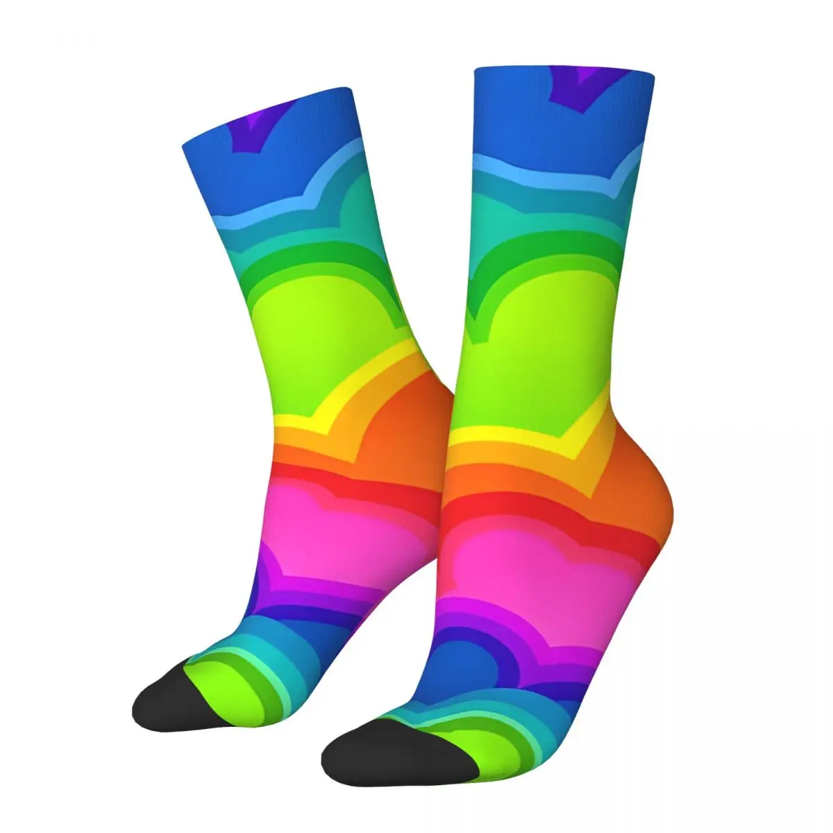 Hippy Trippy Super Psychedelic Clouds Socks Hiking 3D Print Boy Mid-calf Sock