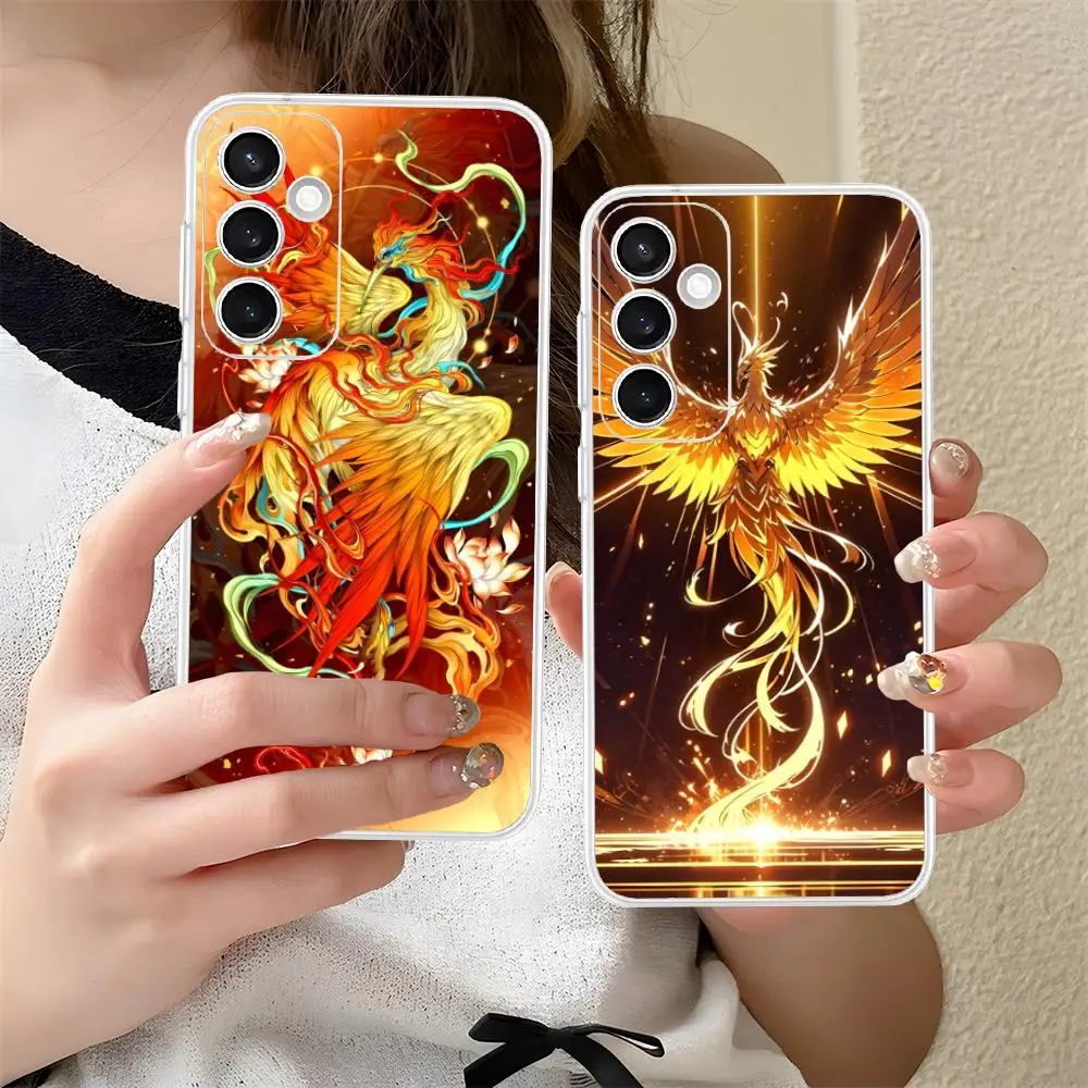 Luxury Phoenix Phone Case for Samsung Galaxy S25 S24 S23 S22 S21Plus FE Ultra Soft TPU Clear Shockproof Cover