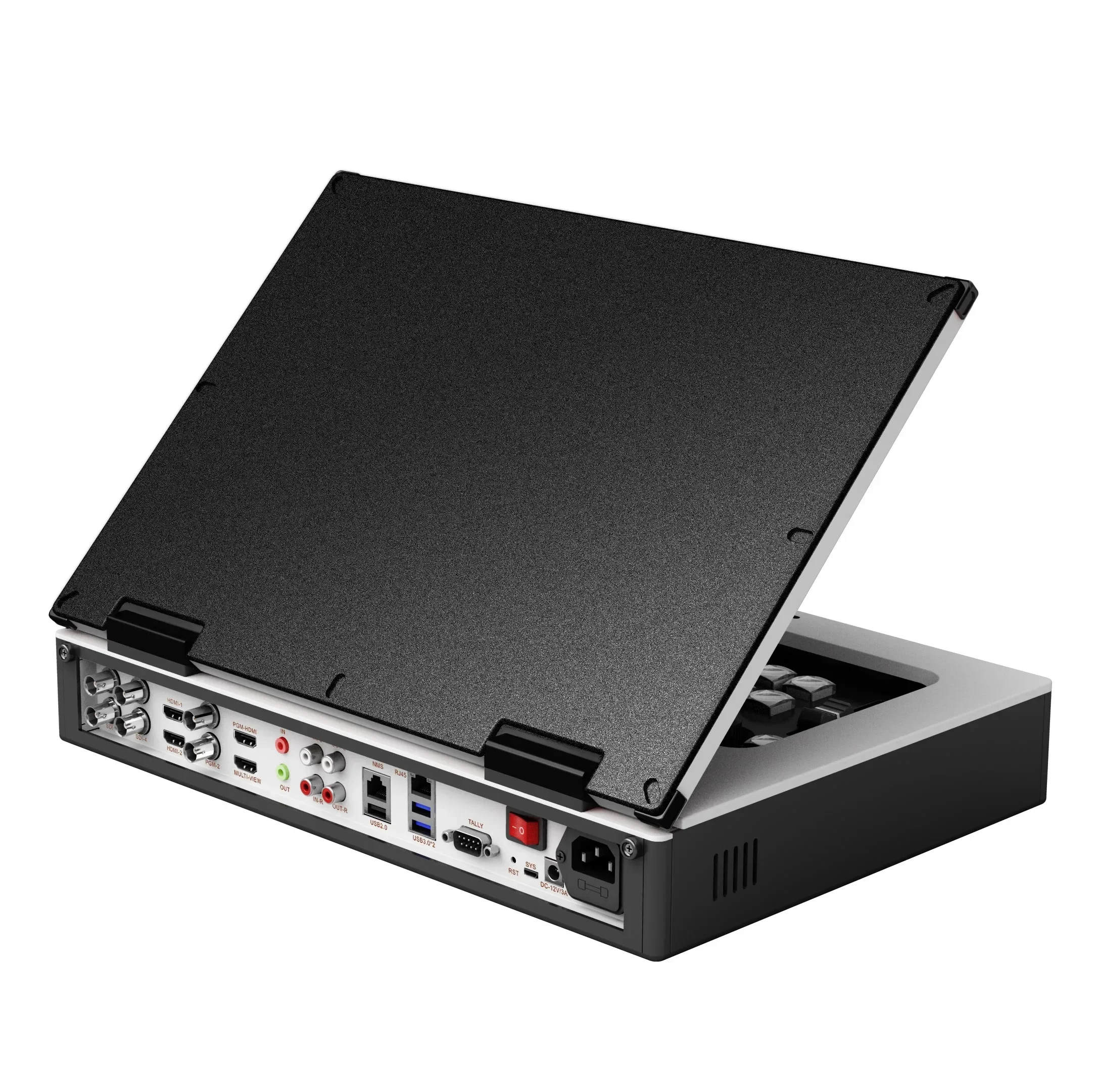 2025 Top ventas producción de video transmisión en vivo mezclador de vídeo conmutador 8 canales SDI-H DMI-IP competir con interruptor de vídeo de matriz roland