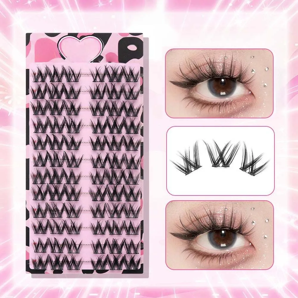12 rijen gemengde race valse wimpers met dik, gesegmenteerd ontwerp, internetberoemd, dezelfde stijl, natuurlijke simulatie