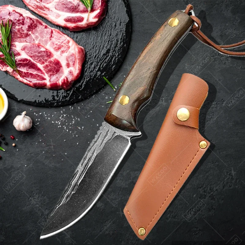 WXCOO Hand Forged Butcher Knives Professional Boning Knife Meat Cleaver Slicing Chef Knife Utility Kitchen Knife Peeling Fruit