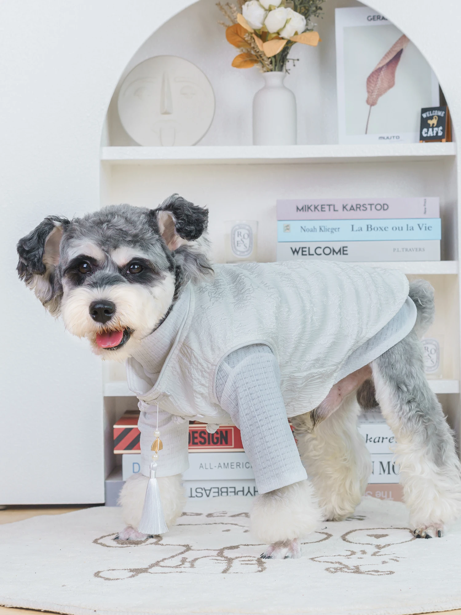 Chinese Style Dog Clothes, Pet Tang Dress, Comfortable, Anti-shedding, Small Dog, Schnauzer, Cat Clothes, Autumn, Winter