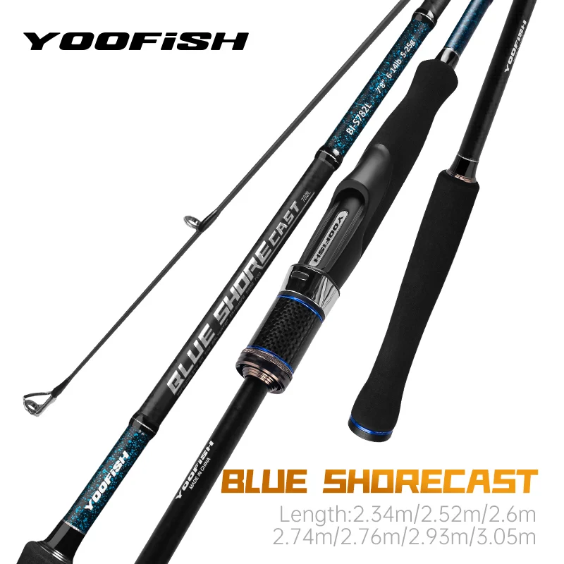 

Удилище Yoofish BLUE для береговой ловли баса 2.34м, 2.6м, 2.74м, 2.52м, 2.76м, 2.93м, 3.05м L ML M MH, легкие спиннинговые удилища для морской рыбалки