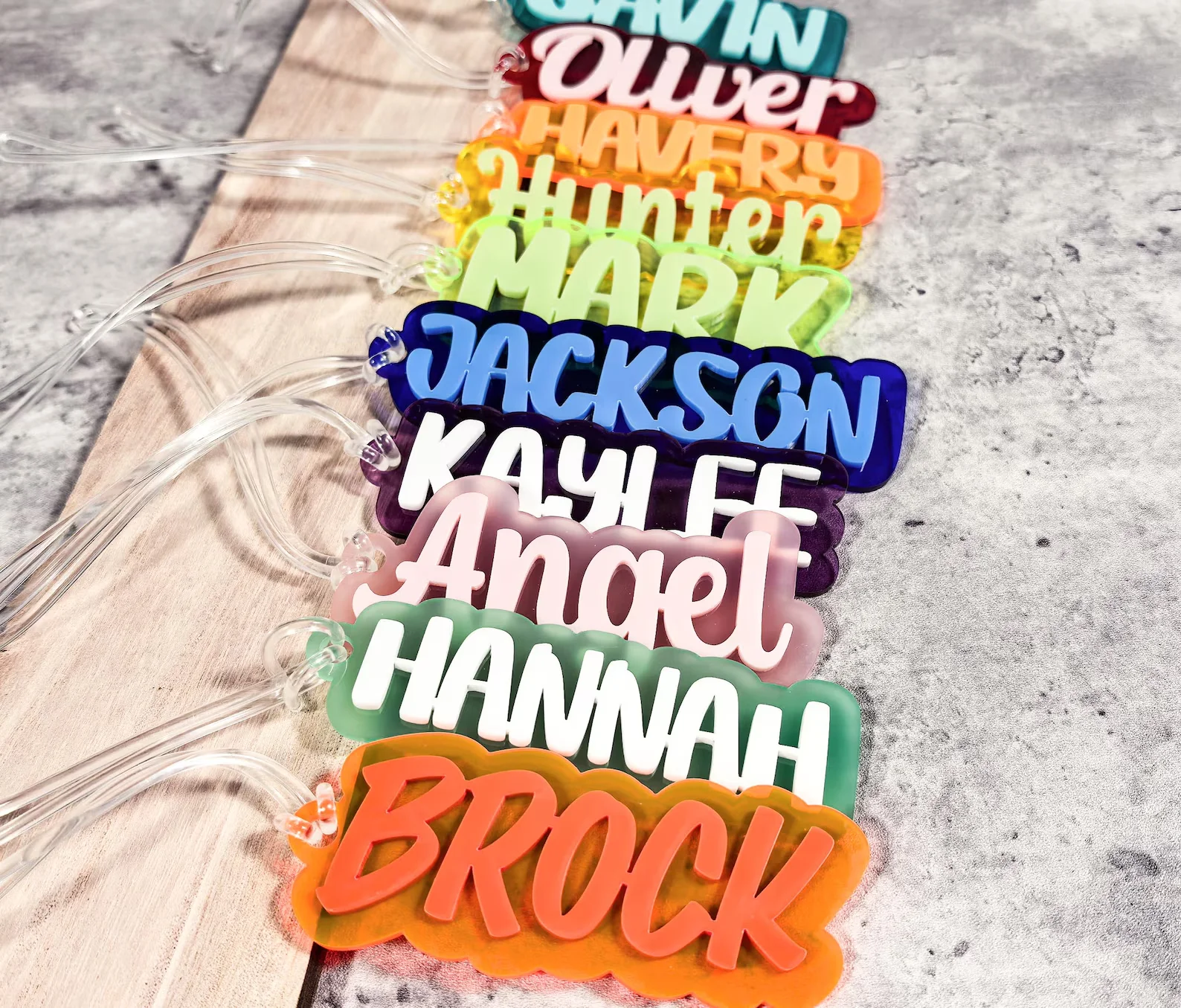 Personalized Acrylic Name Tag Custom Backpack Keychain School Lunchbox Tag Bookbag Name Tag Diaper Bag Tag Kids School Bag Tag