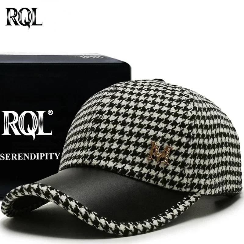 Fashion Plaid Hats for Winter Women Sun Hat Keep Warm Windproof 2024 Golf Hat Fisherman Hip Hop Luxury Design Snapback Cap