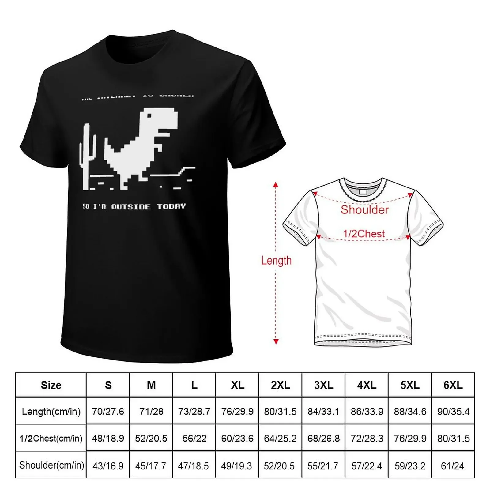 Dino T-Rex by Google T-Shirt summer tops plus sizes oversized funny t shirts men