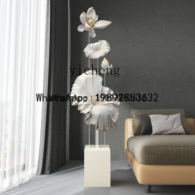 L1 Lotus Living Room Ornament, Large Floor-to-ceiling TV Cabinet Next To The Entrance Office Decoration