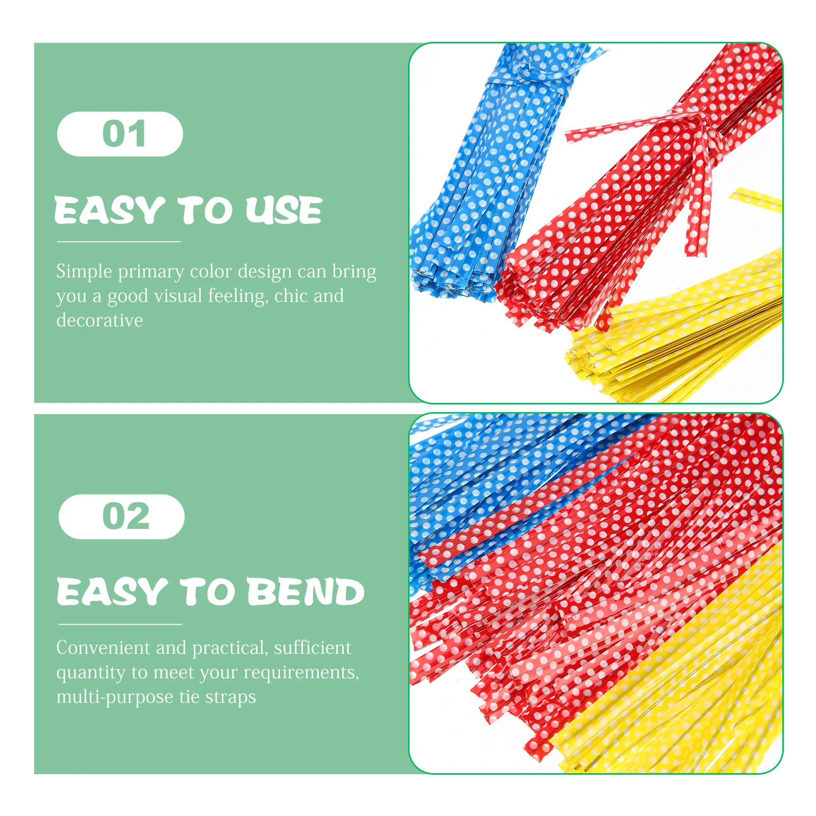 

300Pcs Reusable Twist Ties Multi Purpose Food Bag Closure Strap for Bakery Kitchen Storage Seal Baking Binding Rope