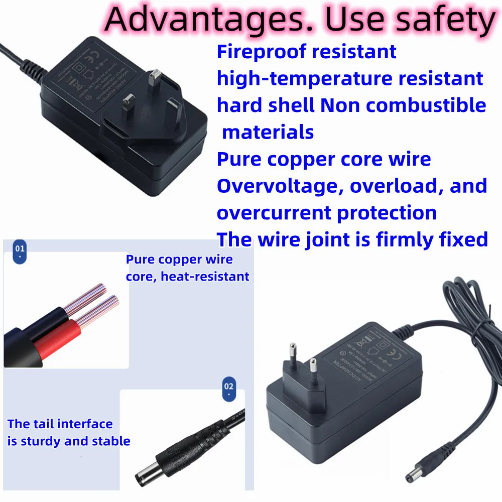 Adaptador de fuente de alimentación eléctrica, convertidor de cargador, 5V, 6V, 7V, 9V, 12V, 24V, 0.5a, 1.5a, 1A, 2A, 2.5a, 3A, 3.5a, 4A, 5A, 6A