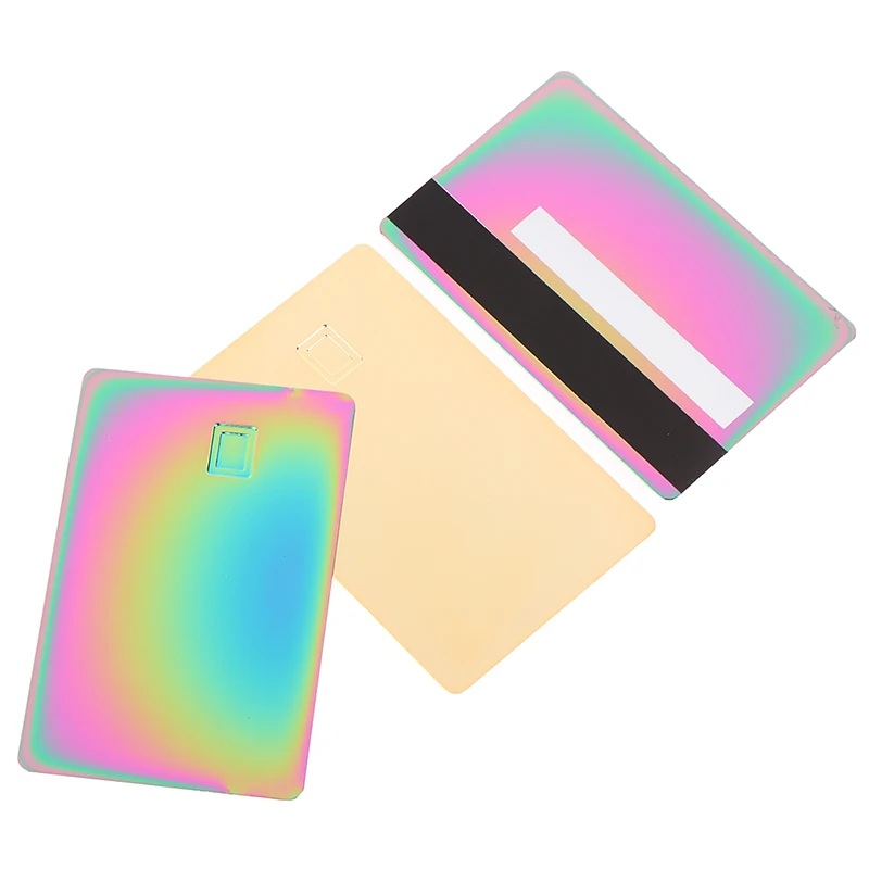 0.8mm Size Mirror Reflective Credit Card With Chip Slot and Signature Bar Metal Membership Polished Gift Card