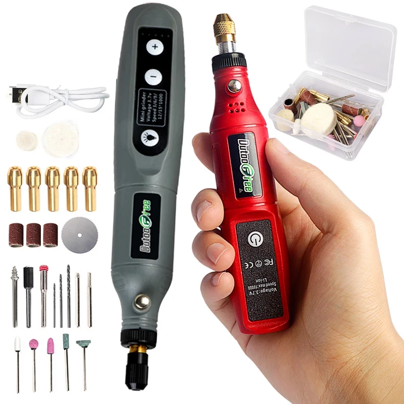 

3.7V multifunctional electric grinder wireless electric drill engraving and polishing pen USB rotary tool woodworking DIY Dremel