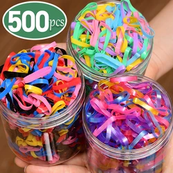 500 pz/scatola addensare elastici usa e getta bambini ragazze Scrunchies elastici per capelli corda anello fascia accessori per capelli