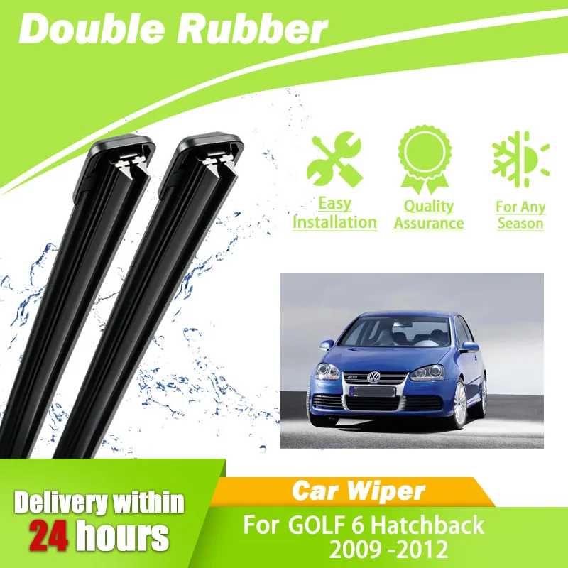 Car Front Windshield Wiper Blades For VW GOLF 6 Hatchback 2009-2012  24"+19" Windscreen Rubber Auto Replacement Accessories