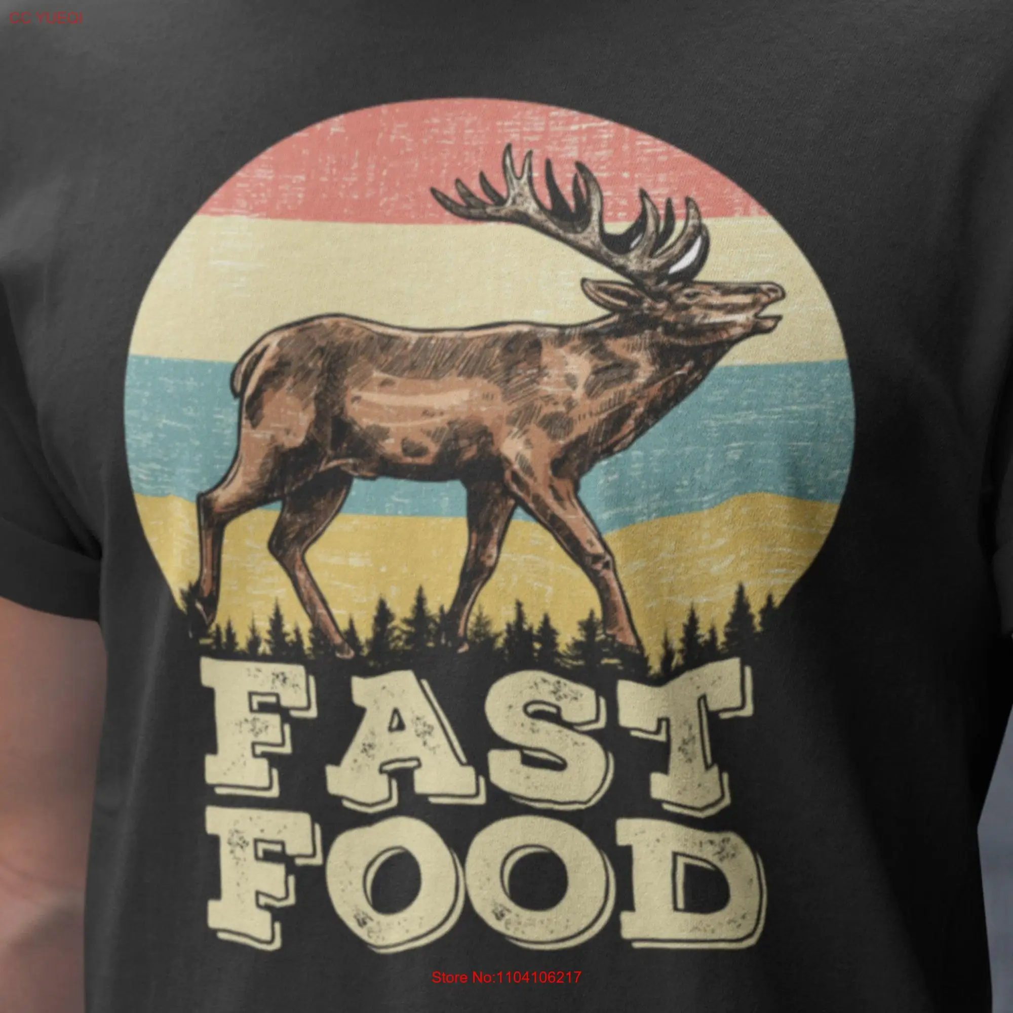 Hunting shirt funny deer gifts for hunters Fast food men lover gift long or short sleeves