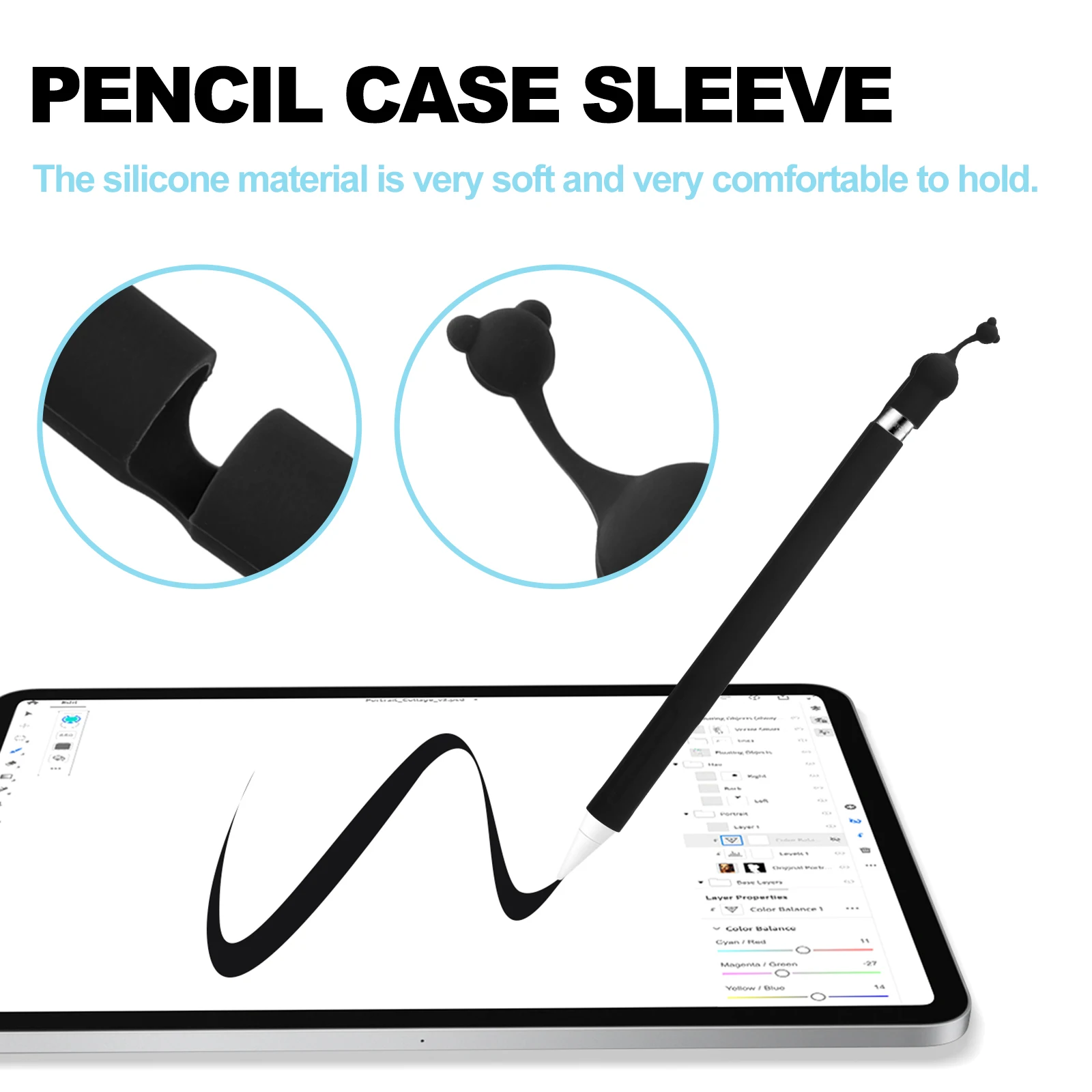 

2pcs Sleeve Non-Slip Silicone Protector For Pencil 1 Stylus Cover Durable Pencil Case Sleeve Holder Touch Pen Accessories