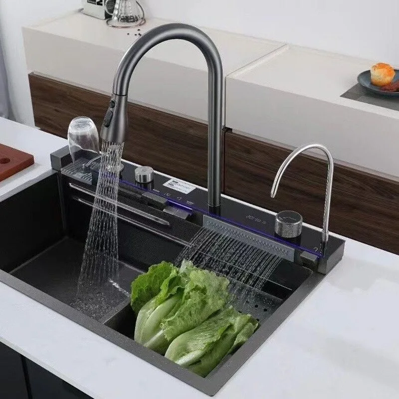 Honeycomb sink household 304 stainless steel single slot multi-functional rain set y