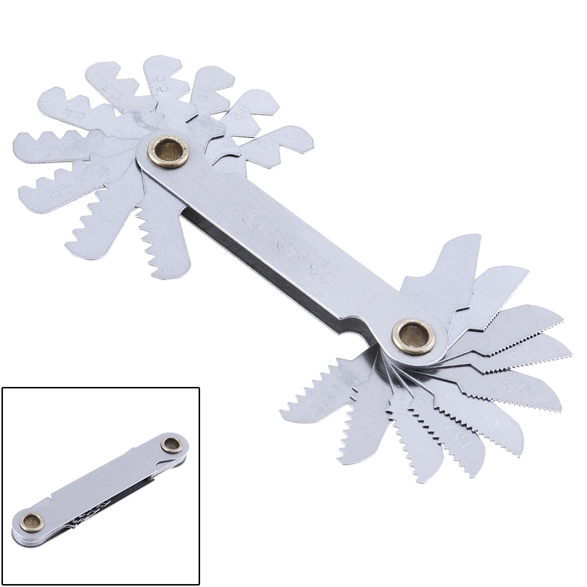 

20 pcs/set Metric Stainless Steel Thread Gauge 60 Degree Screw Pitch Gauge with 0.5-7.0 Blades Range for Industrial Measurement