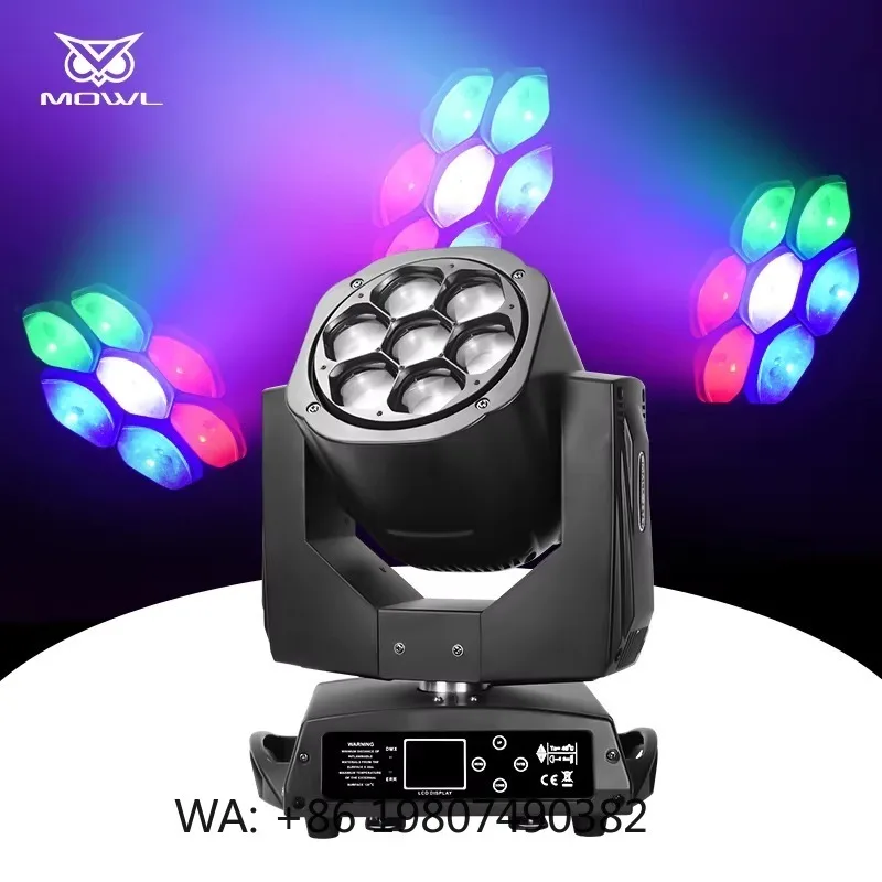 7x15W 4in1 RGBW Zoom LED Wash Moving Head Projection Light DMX Control for Bar Club Disco Professional Stage Lighting