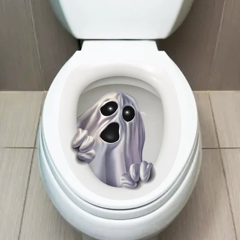 Halloween Ghost Wall Stickers Window Glass Toilet Sticker Bathroom Decoration Self-adhesive Removable Waterproof Antifouling