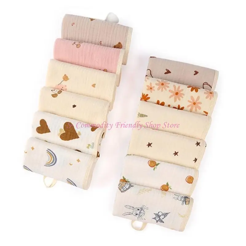 

85AE 4-Layers Infant Bib Newborn Drooling Bib High Absorb Feeding Towel Teething Bib