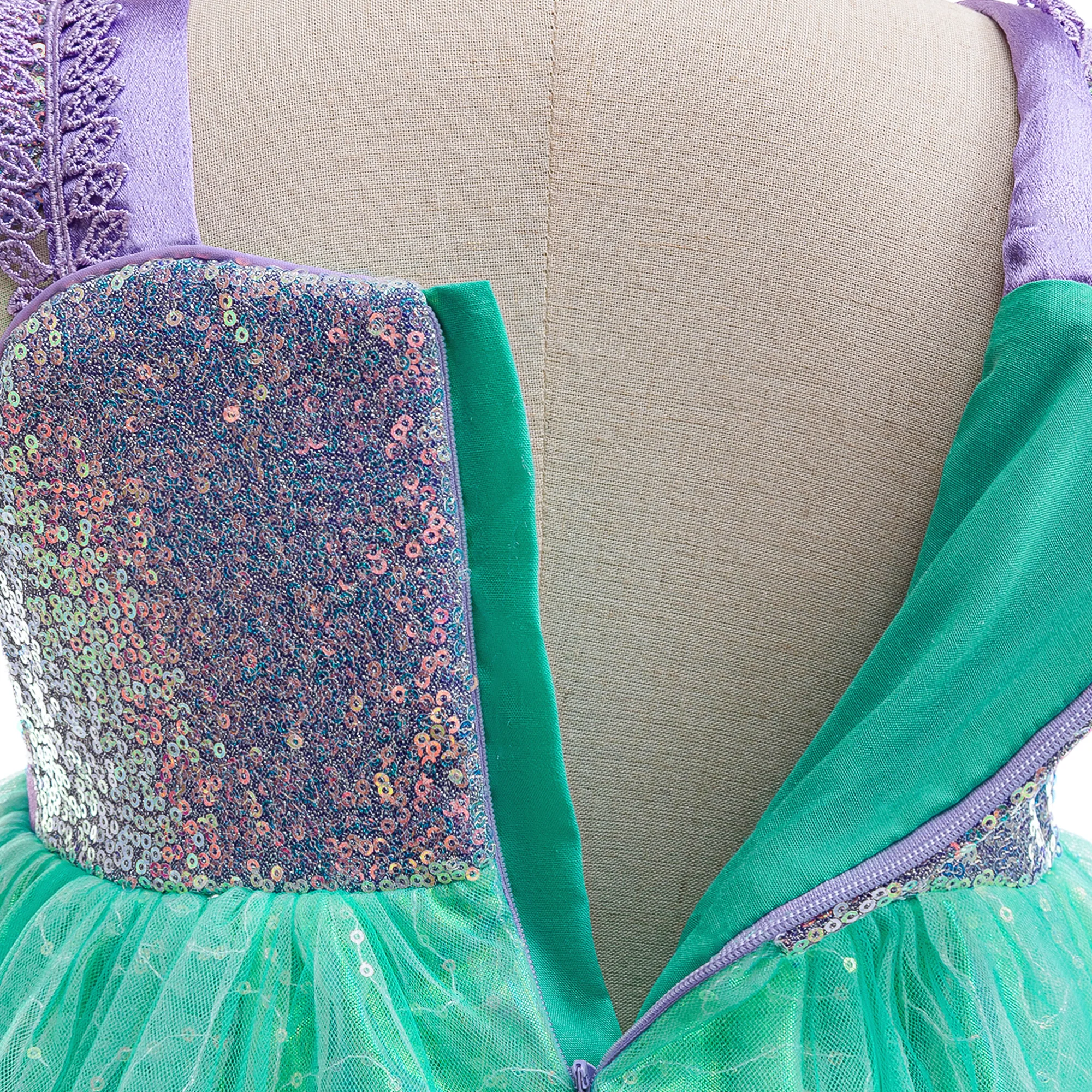Kleines Meerjungfrau Ariel Geburtstagskleid für Mädchen, Karneval Cosplay Halloween Kostüm, Party Prinzessinnenkleid, Mädchen Tüll Meerjungfrauen Kinderkleidung – Detail 8