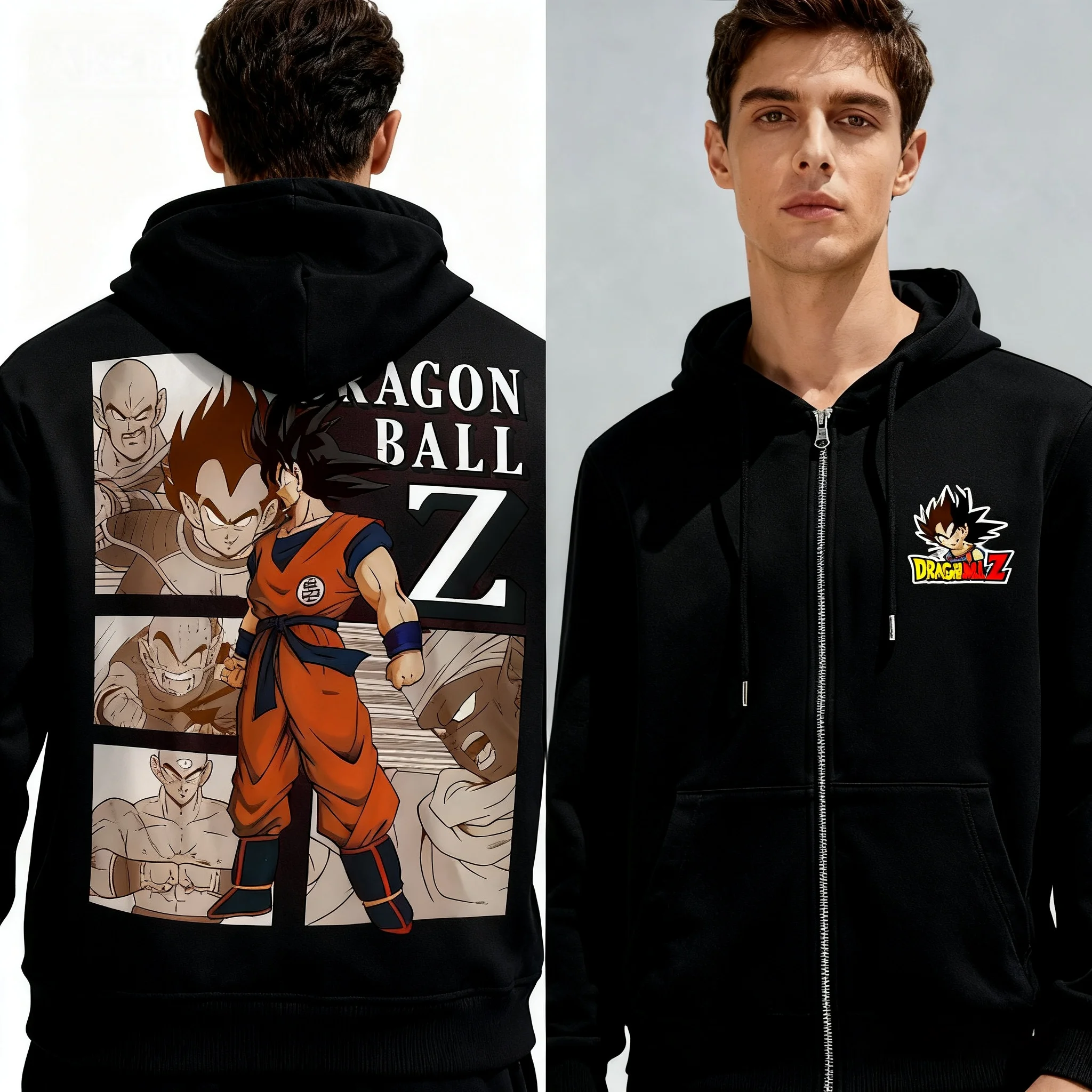 

Bandai Easy Care куртка мужская хлопковая толстовка на молнии с рисунком Dragon Ball машинная стирка для занятого образа жизни