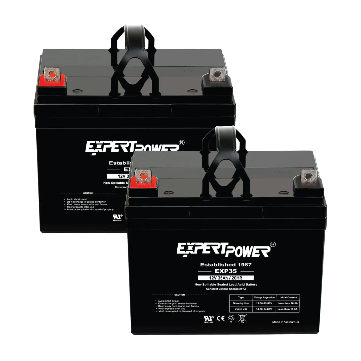 2 Pack 12V 35Ah AGM Battery for Riding Lawn Mower, Solar Storage, Wheelchair & Mobility Scooter, Customized