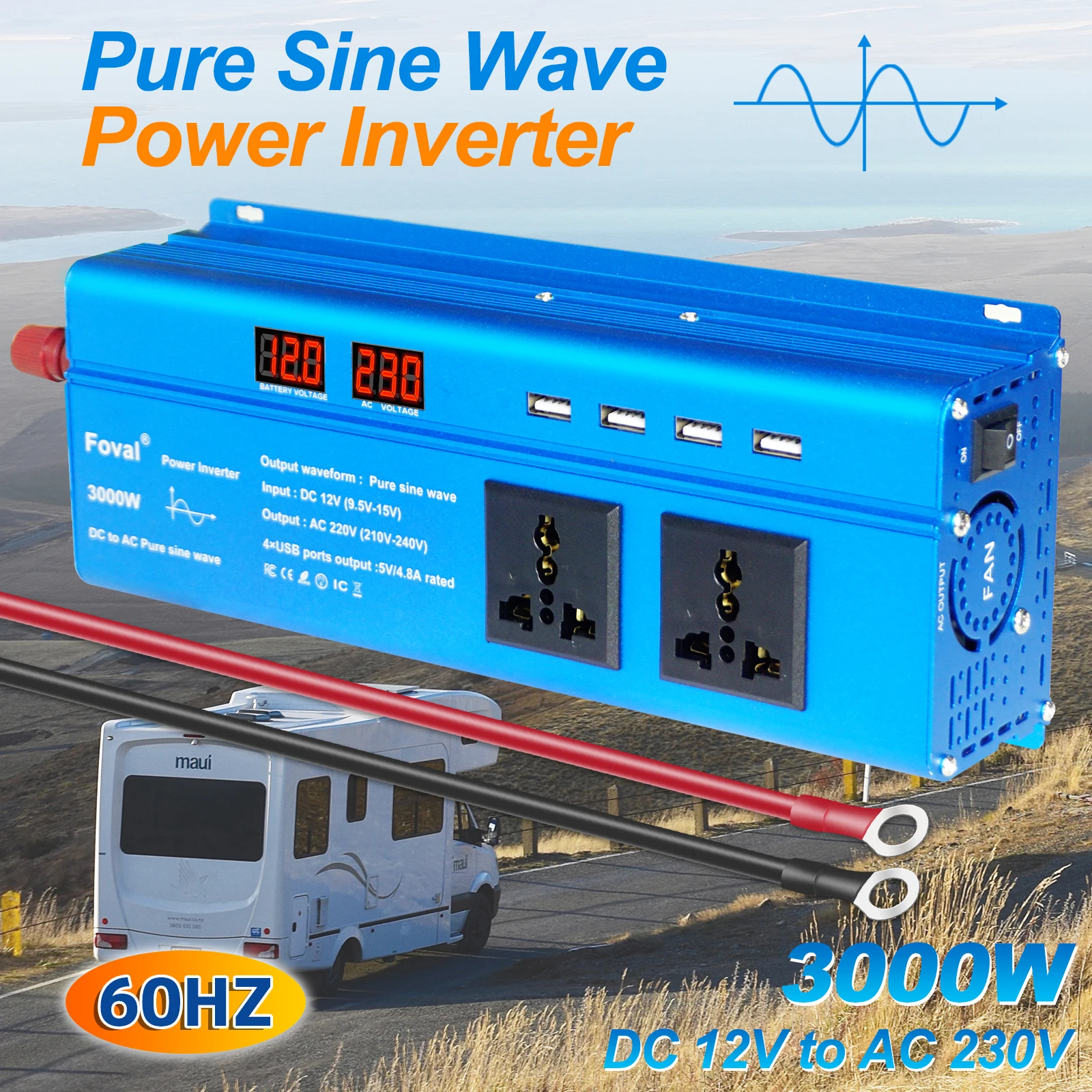 3000W muslimex 12v 220v muslimus con porte USB campeggio Motor House Converter Power muslimah